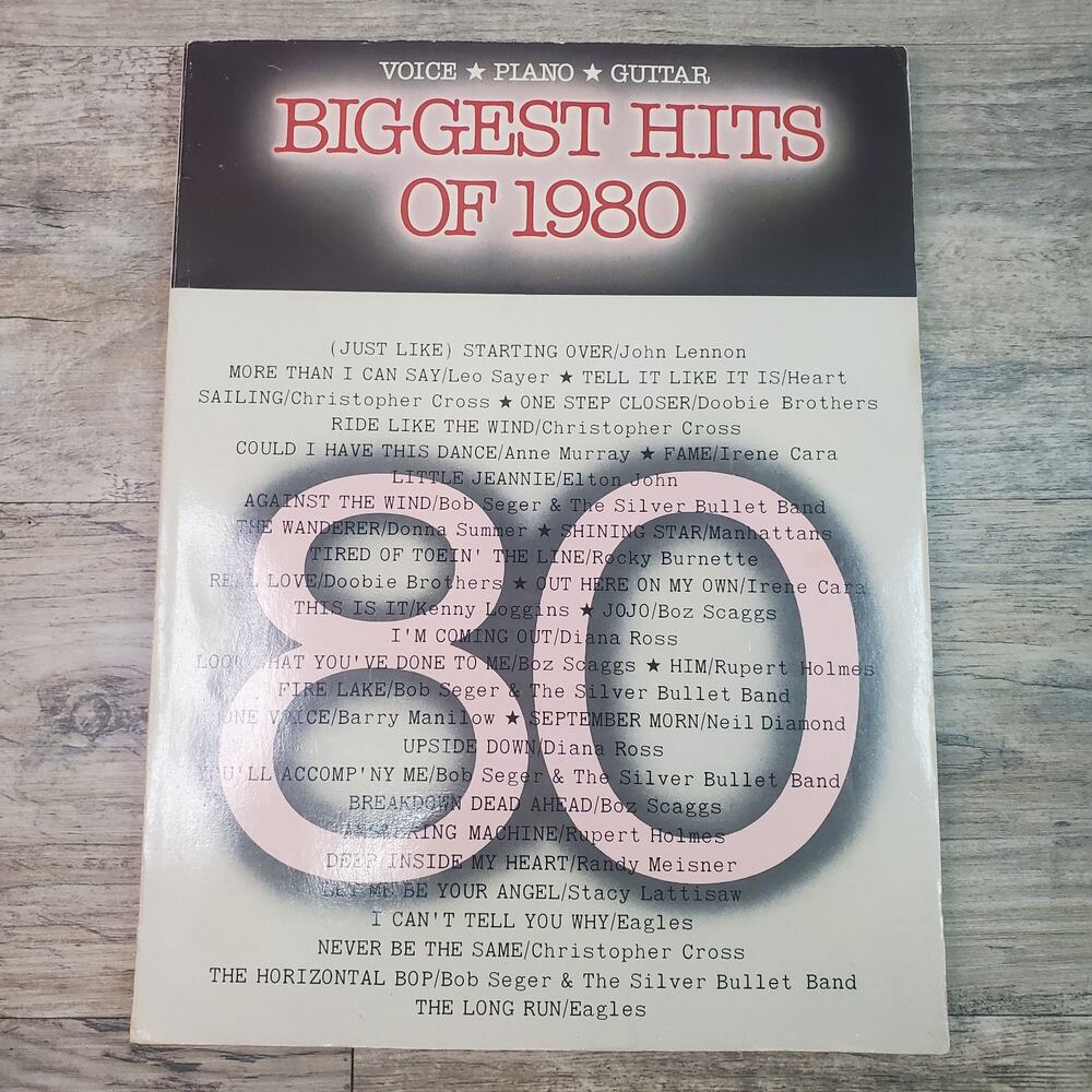 Biggest Hits of 1980 Voice Piano Guitar, Paperback 1980 Warner Bros VF0858